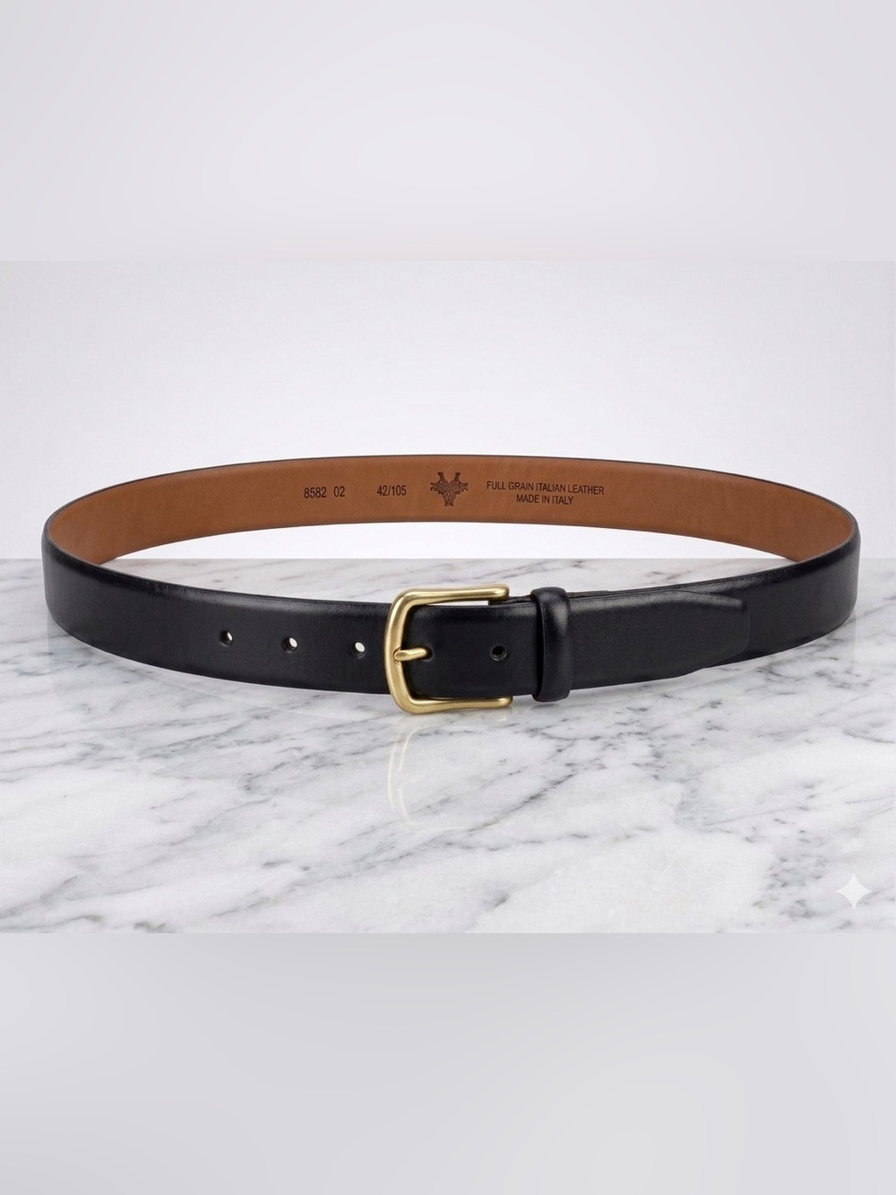 Men’s Wearhouse black full grain Italian Leather Belt size 42/10 made in Italy
